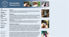 Desktop Screenshot of hummingbirdresearch.net